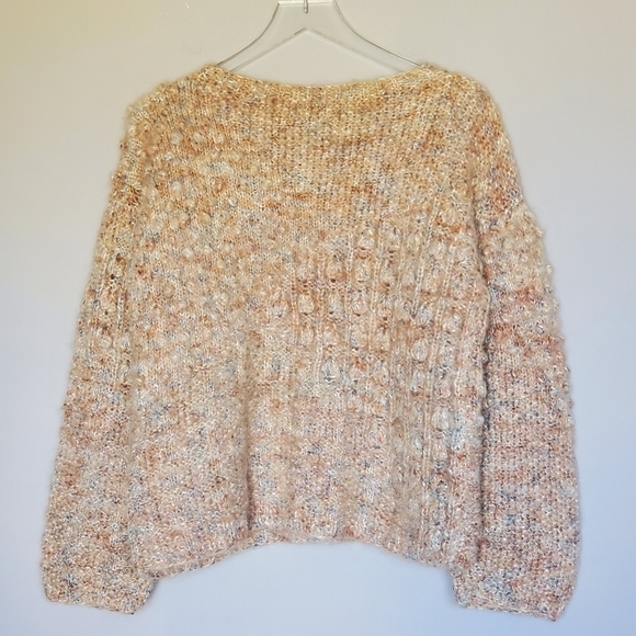 Unbranded Handmade Chunky Bobble Stitch Knit Neutral Long Sleeve Sweater - Picture 2 of 7